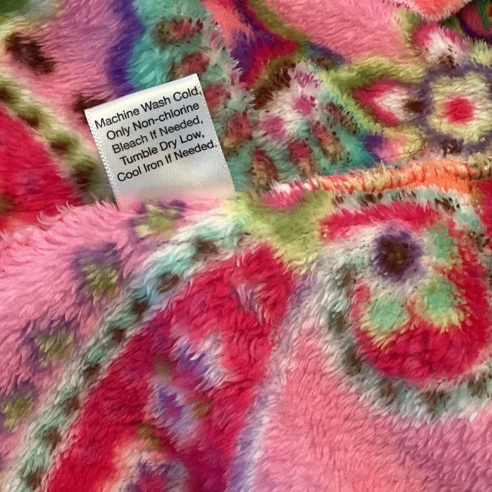 Vera Bradley Pink Paisley Sherpa Fleece Plush Soft Hooded Robe Bathrobe Pockets - Picture 11 of 11